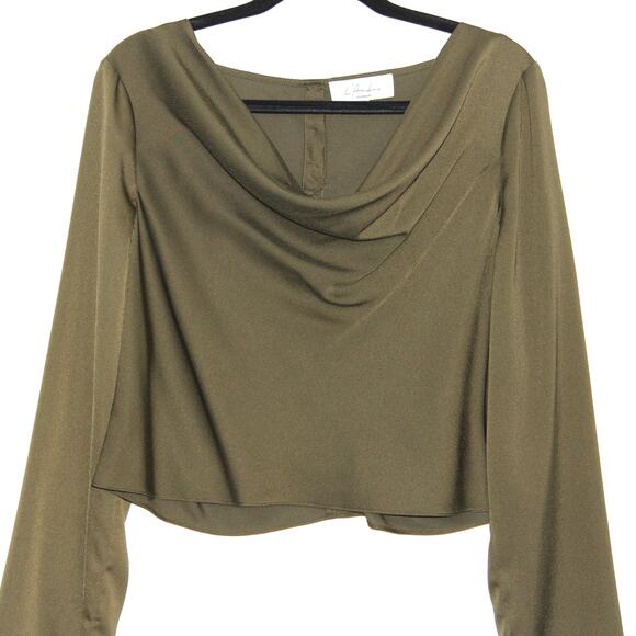 L'Academie The Florina Top in Olive Green Size Large - Picture 7 of 10